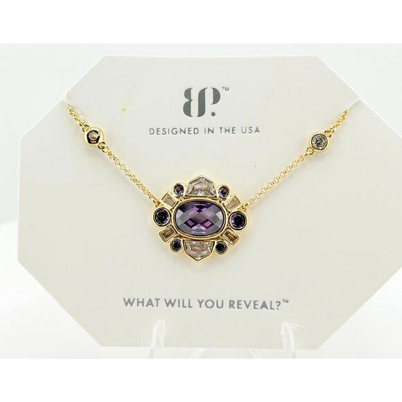 Jewelry - Bomb Party February Necklace "Ethereal Edge" Amethyst on Yellow Gold